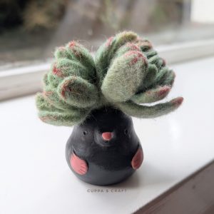 The ultimate, low-maintenance succulent plant (needle felt tutorial)